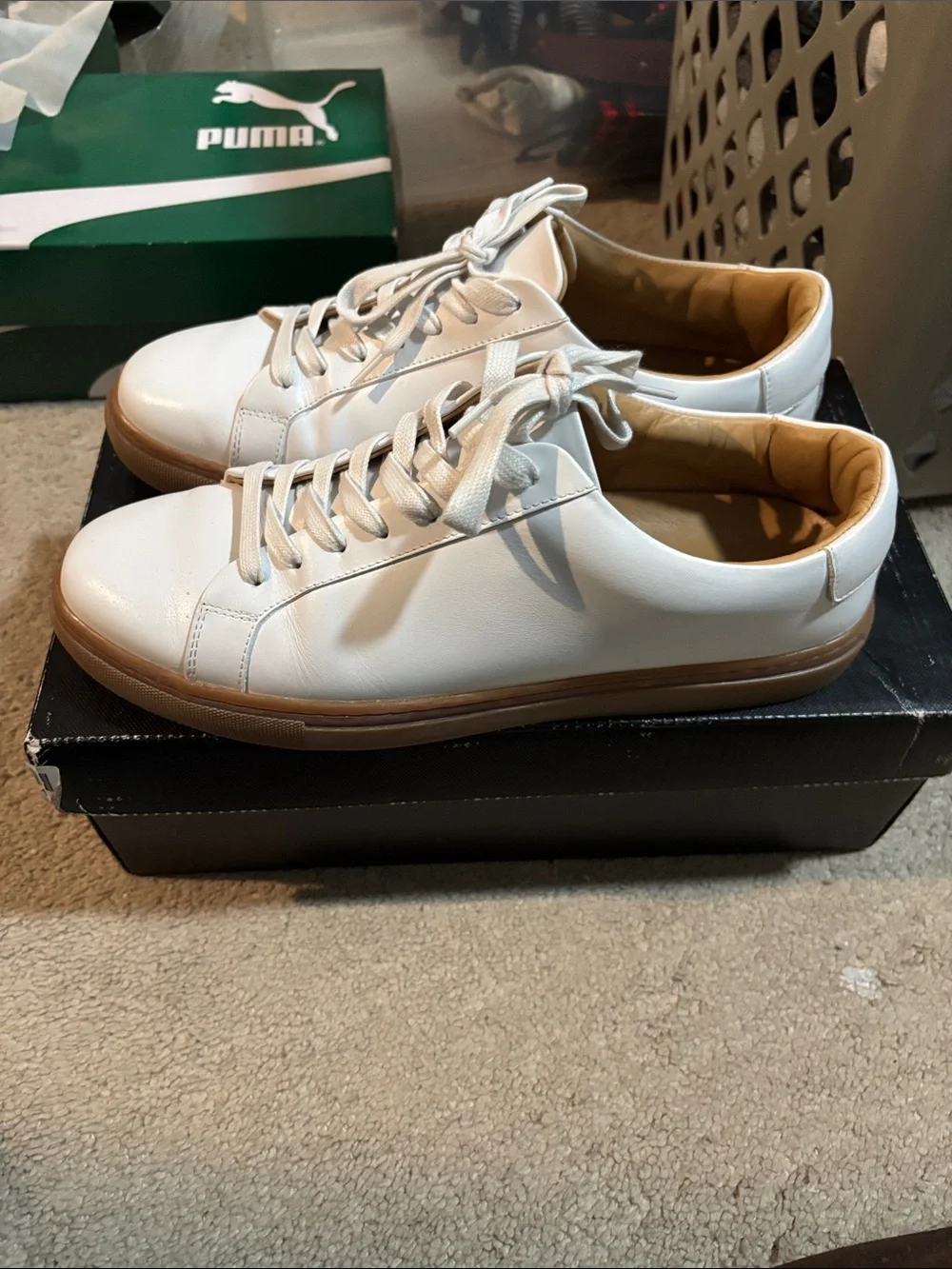 Thursday Boot Company White Leather Sneakers with Gum Sole